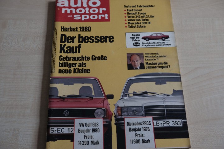 Deckblatt Auto Motor und Sport (20/1980)